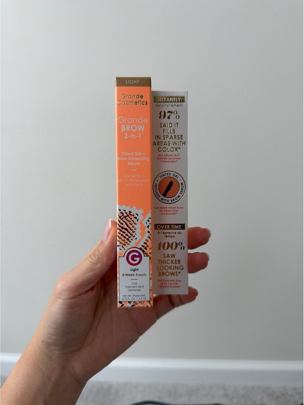 Grande Cosmetics Grande Brow 2-In-1 Tinted Gel Serum Light